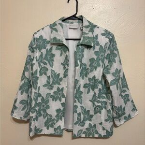 Alfred Dunner Green Floral Blazer